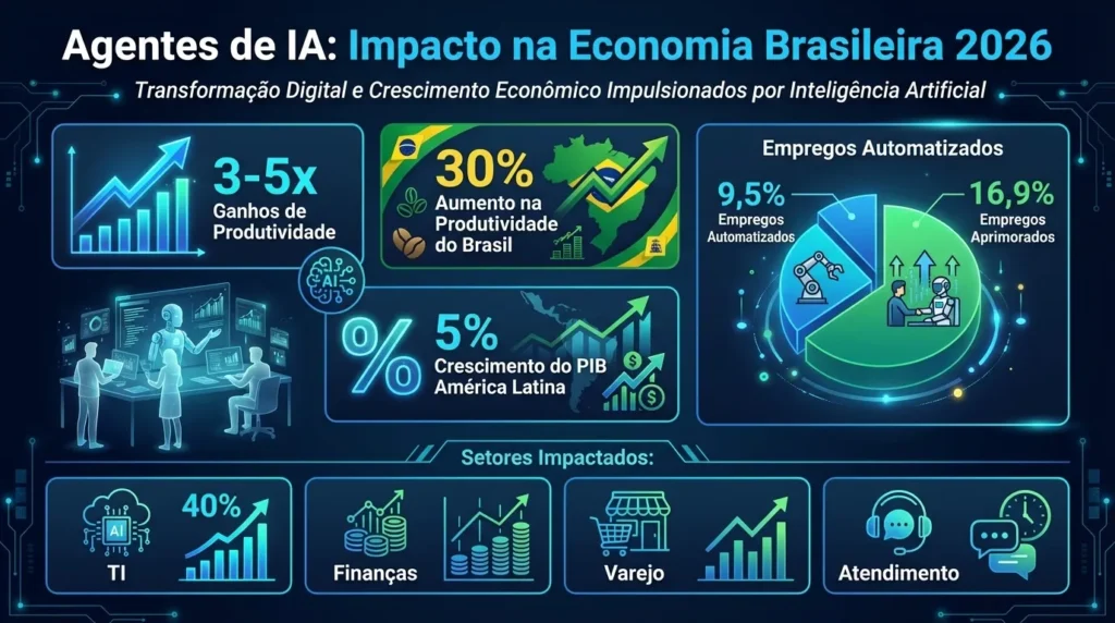 Agentes de IA O Impacto Bilionário na Economia do Brasil em 2026