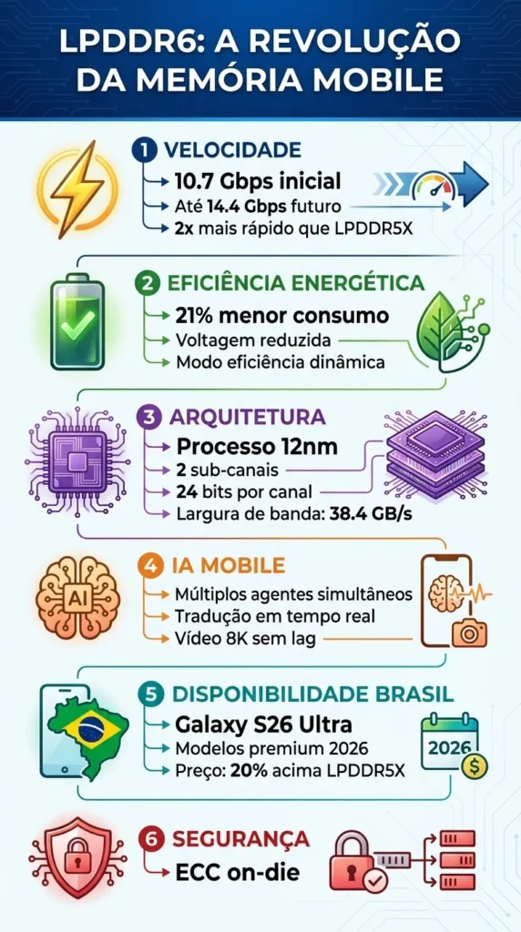 LPDDR6 A Nova Memória que Libera o Poder Total da IA nos Smartphones em 2026